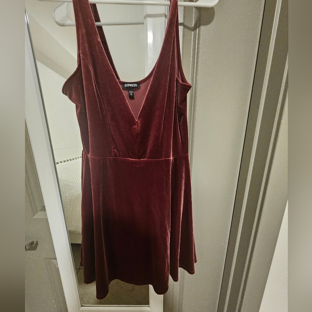Burgundy Velvet Dress